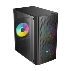 Value Top VT-M200 Mid Tower (Tempered Glass Window) Micro-ATX Black Desktop Casing with Standard PSU