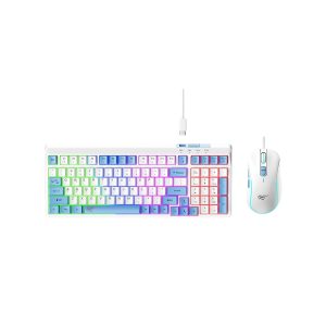 Havit KB891CM Wired Rainbow Backlit White & Blue Gaming USB Keyboard & Mouse Combo